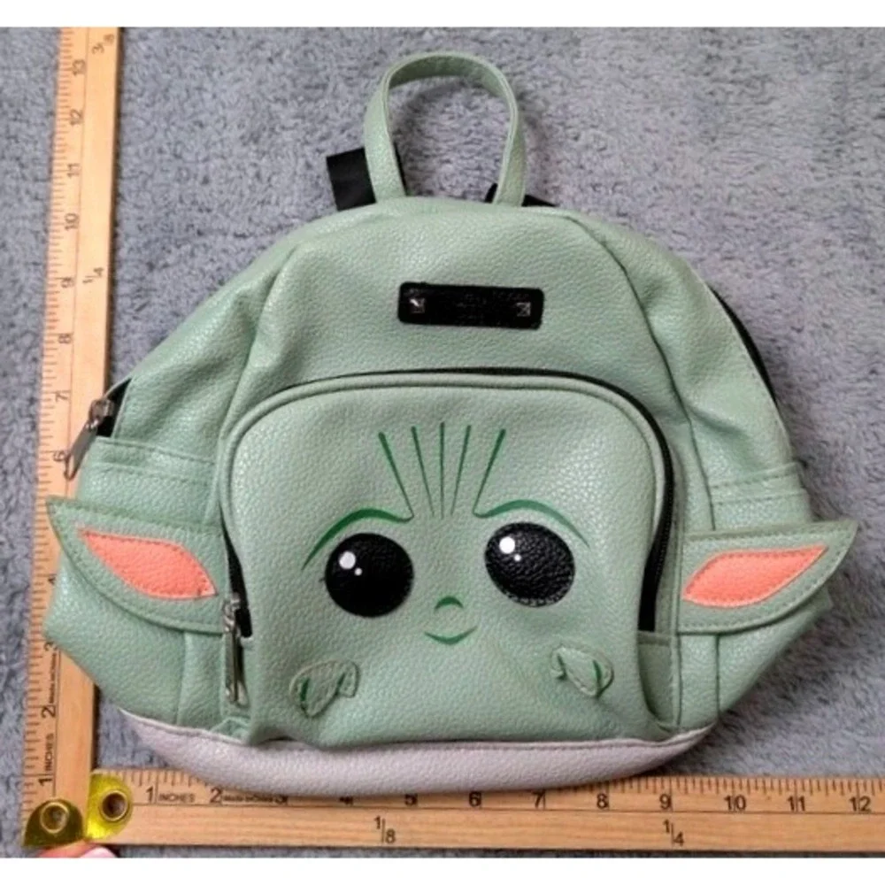 Star Wars The Child Grogu ~ Mini Backpack ~ Green Faux Leather~Adjustable Straps